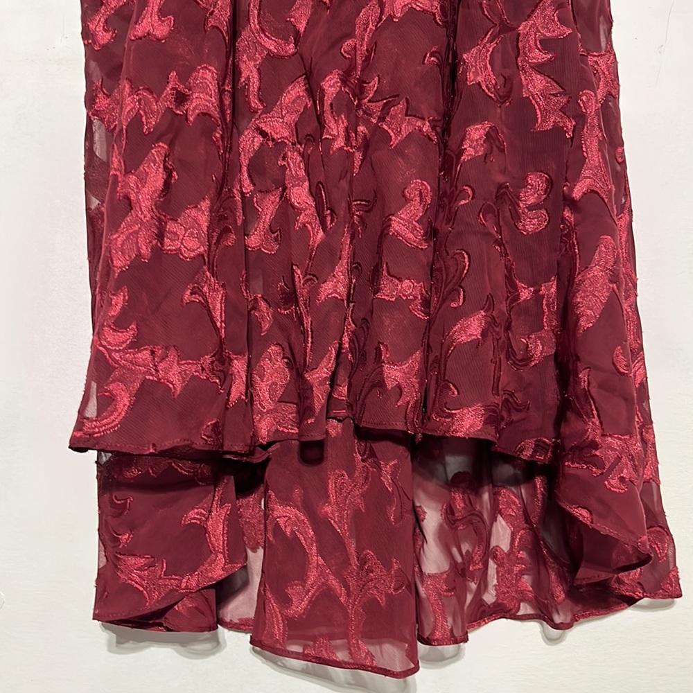 Victoria's Secret Vintage Gold Label Burgundy Babydoll Sheer Floral Chemise M - Picture 8 of 9